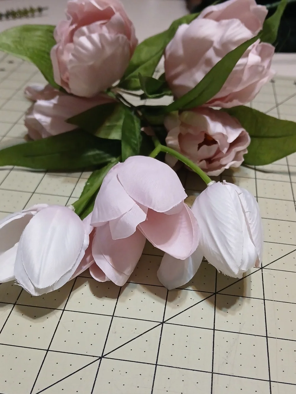 Artificial Pink Tulip Bouquet Accent Stems - Set Of 2